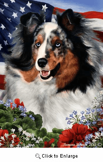 Sheltie House Flag Blue Merle