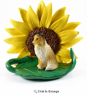 Sheltie Sable Sunflower Figurine