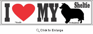Shetland Sheepdog Bumper Sticker I Love My