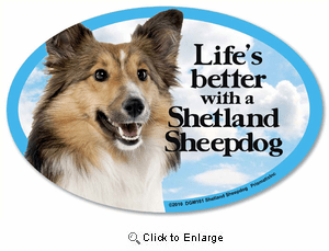 Shetland Sheepdog Car Magnet - Life's Better