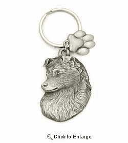 Shetland Sheepdog Keychain Pewter