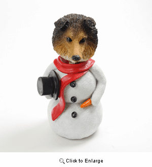 Shetland Sheepdog Snowman Christmas Decoration