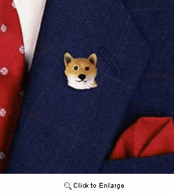 Shiba Inu Pin Hand Painted Resin
