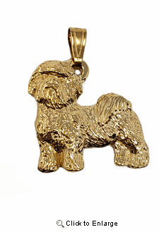 Shih Tzu 24K Gold Plated Pendant Puppy Cut