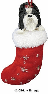 Shih Tzu (Black) Christmas Stocking Ornament