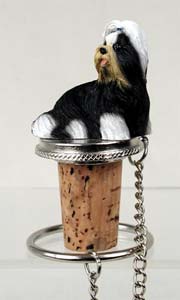 Shih Tzu Bottle Stopper (Black & White)