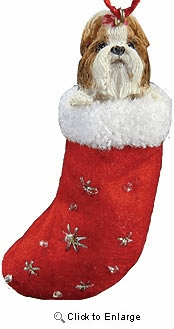 Shih Tzu Christmas Stocking Ornament