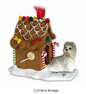Shih Tzu Gingerbread House Christmas Ornament Mixed