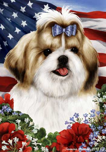 Shih Tzu House Flag Gold