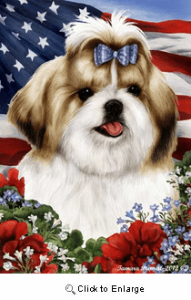 Shih Tzu House Flag Gold