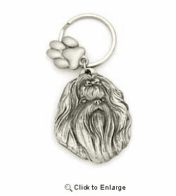 Shih Tzu Keychain Pewter