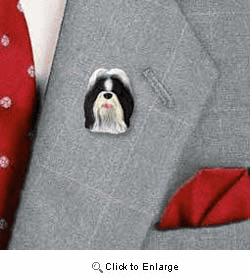 Shih Tzu Pin Hand Painted Resin