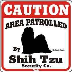 Shih Tzu Caution Sign