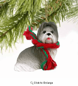 Shih Tzu Tiny One Christmas Ornament Gray