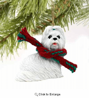 Shih Tzu Tiny One Christmas Ornament White