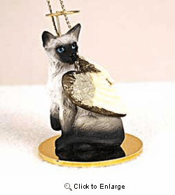 Siamese Cat Christmas Ornament Angel