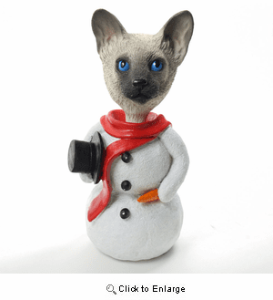 Siamese Snowman Christmas Decoration