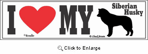 Siberian Husky Bumper Sticker I Love My