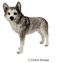 Siberian Husky Figurine Grey-Wht