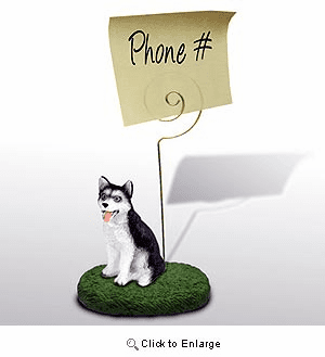 Siberian Husky Note Holder (Blue Eyed)