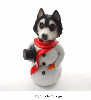 Siberian Husky Snowman Christmas Decoration