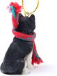 Siberian Husky Tiny One Christmas Ornament Black-White Blue Eyes