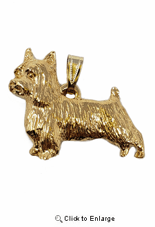 Silky Terrier 24K Gold Plated Pendant