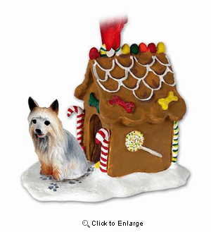 Silky Terrier Gingerbread House Christmas Ornament