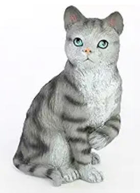 Silver Tabby (Large One) Cat Figurine 2.25