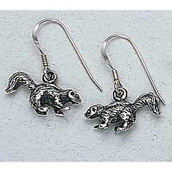 Skunk Earrings Sterling Silver