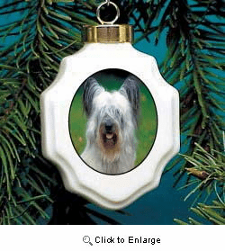 Skye Terrier Christmas Ornament Porcelain