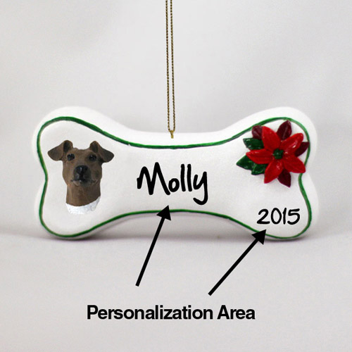 Smooth Fox Terrier Personalized Dog Bone Christmas Ornament