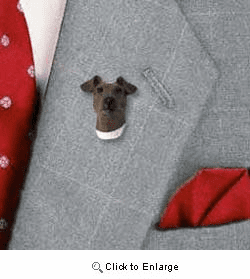 Smooth Fox Terrier Pin Hand Painted Resin