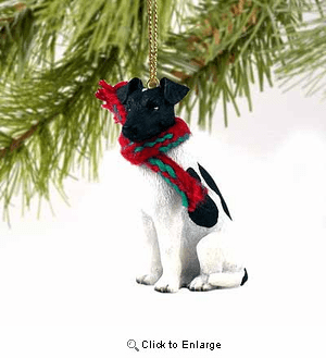 Smooth Fox Terrier Tiny One Christmas Ornament Black-White