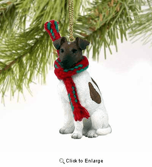 Smooth Fox Terrier Tiny One Christmas Ornament Brown-White