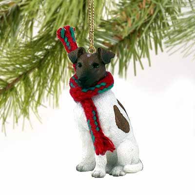 Smooth Fox Terrier Tiny One Christmas Ornament Brown-White