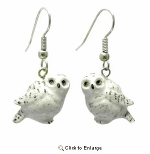 Snow Owl Earrings True to Life