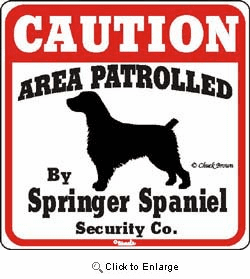 Springer Spaniel Caution Sign