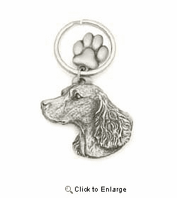 Springer Spaniel Keychain Pewter