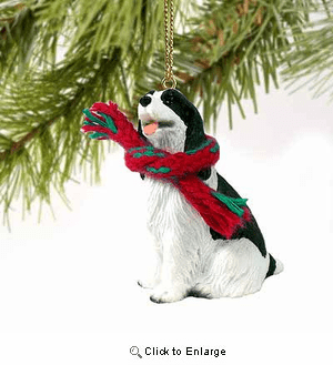 Springer Spaniel Tiny One Christmas Ornament Black-White