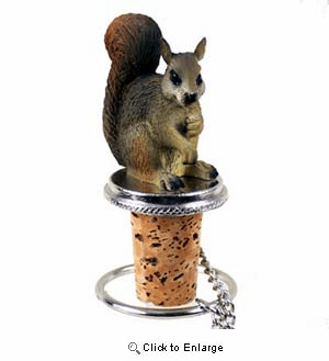 Squirrel Bottle Stopper (Red)