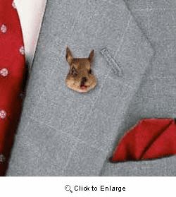 Squirrel Pin Hand Painted Resin