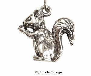 Squirrel Sterling Silver Charm