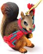 Squirrel Tiny One Christmas Ornament Red