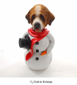 St Bernard Snowman Christmas Decoration