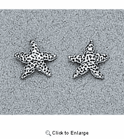 Starfish Earrings Sterling Silver