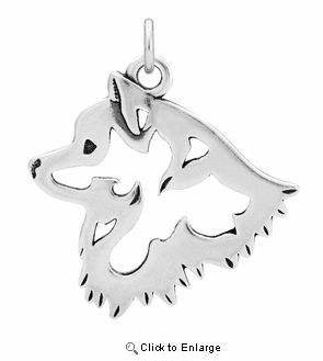 Sterling Silver American Eskimo Head Necklace