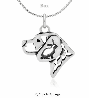 Sterling Silver Beagle W/Rabbit Necklace