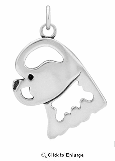 Sterling Silver Bichon Frise Head Necklace