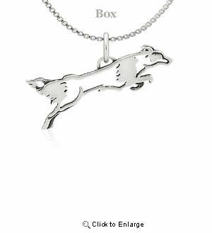 Sterling Silver Border Collie Fly Like A Necklace